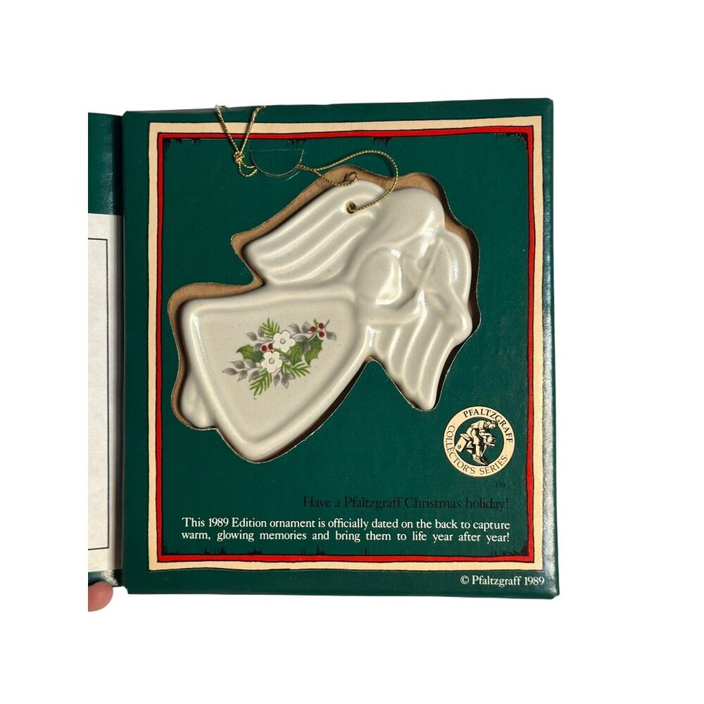 VTG 1989 Pfaltzgraff Angel with Violin Christmas Ornament Season’s Greetings NWB